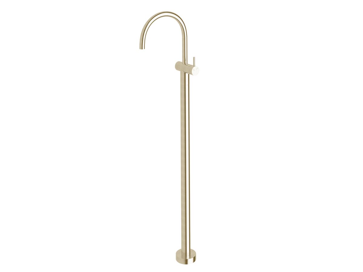 Scala Floor Mounted Basin Mixer Curved Outlet Trimset LUX PVD Brushed Platinum Gold (5 Star)