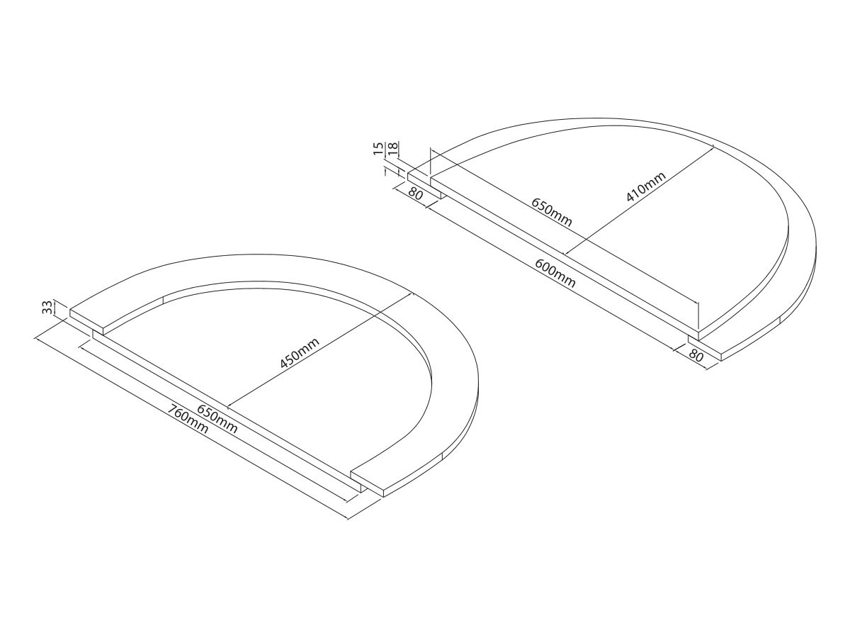 Mizu Soothe Halfmoon Bath Shelf 760mm Walnut from Reece