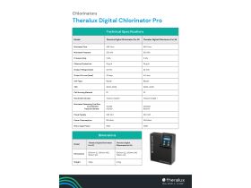 Specification Sheet - Theralux Digital Chlorinator Pro