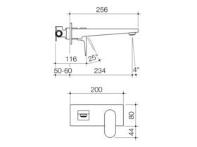 Caroma Track Wall Bath Mixer Set Chrome