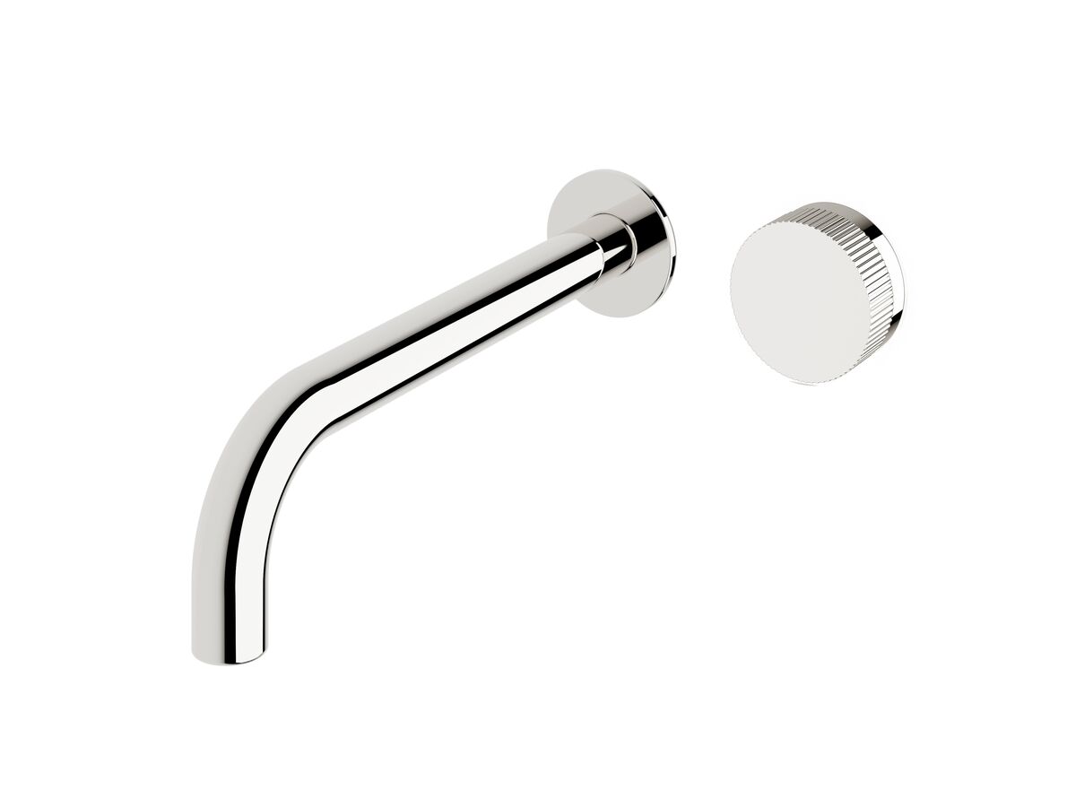 Milli Pure Progressive Wall Basin Mixer Tap System 250mm with Linear Textured Handle Chrome