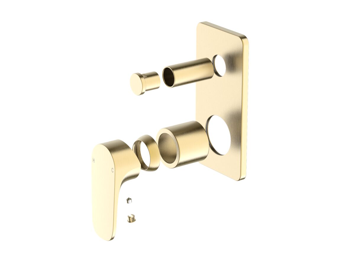 Hero - Mizu Silk Shower Mixer Tap with Diverter Trimset Brushed Brass