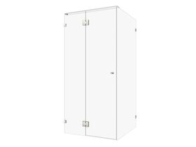Hero - Kado Lux Frameless Enclosure with Wall Clips 1000 x 1000mm Brushed Nickel