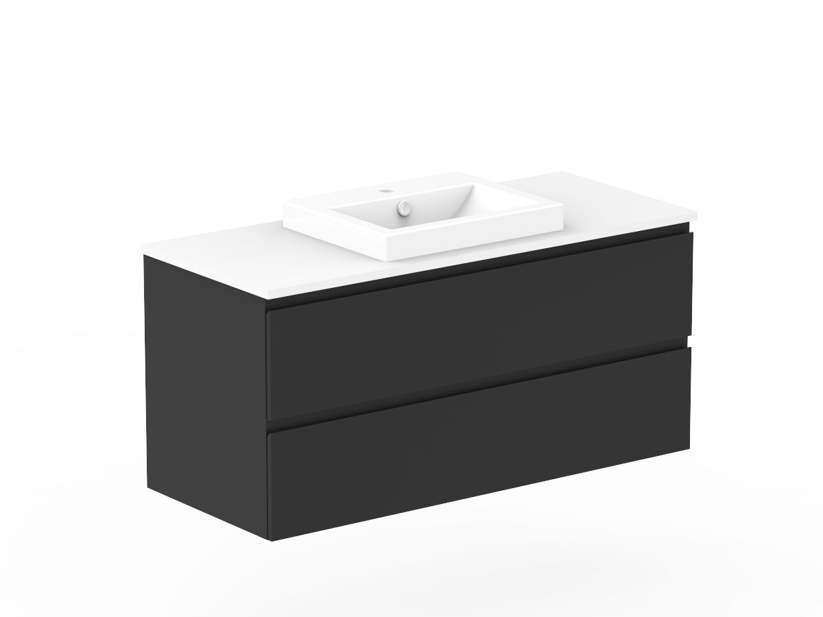 Posh Domaine Plus AllDrawer Twin 1200 Single Bowl Wall Hung Vanity