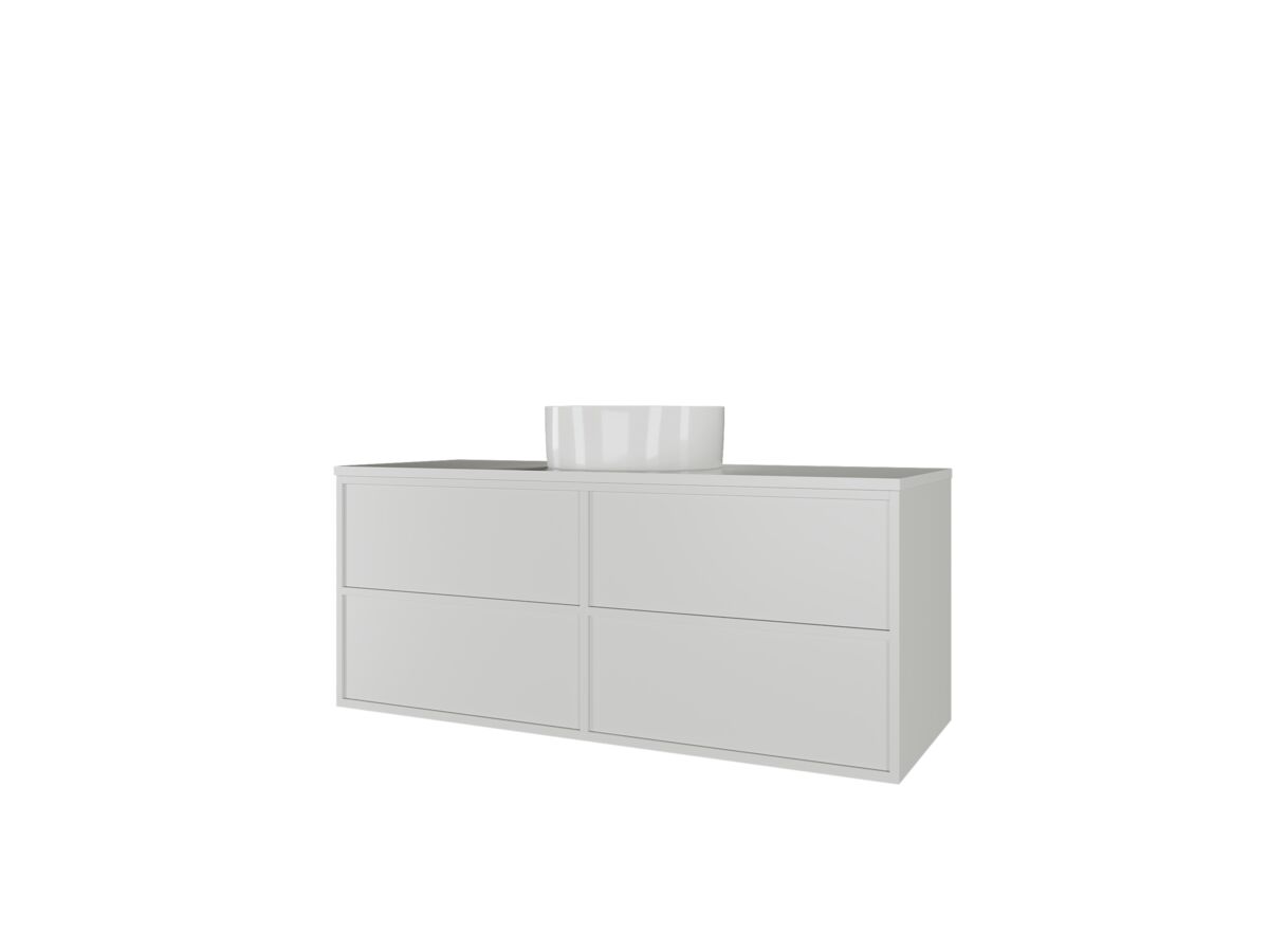 Kado Aspect Wall Hung Vanity Unit 1200mm 4 Drawer Corian 20mm Top