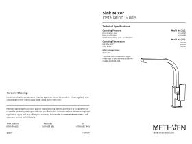 Installation Instructions - Methven Blaze Sink Mixer Tap Chrome (5 Star)