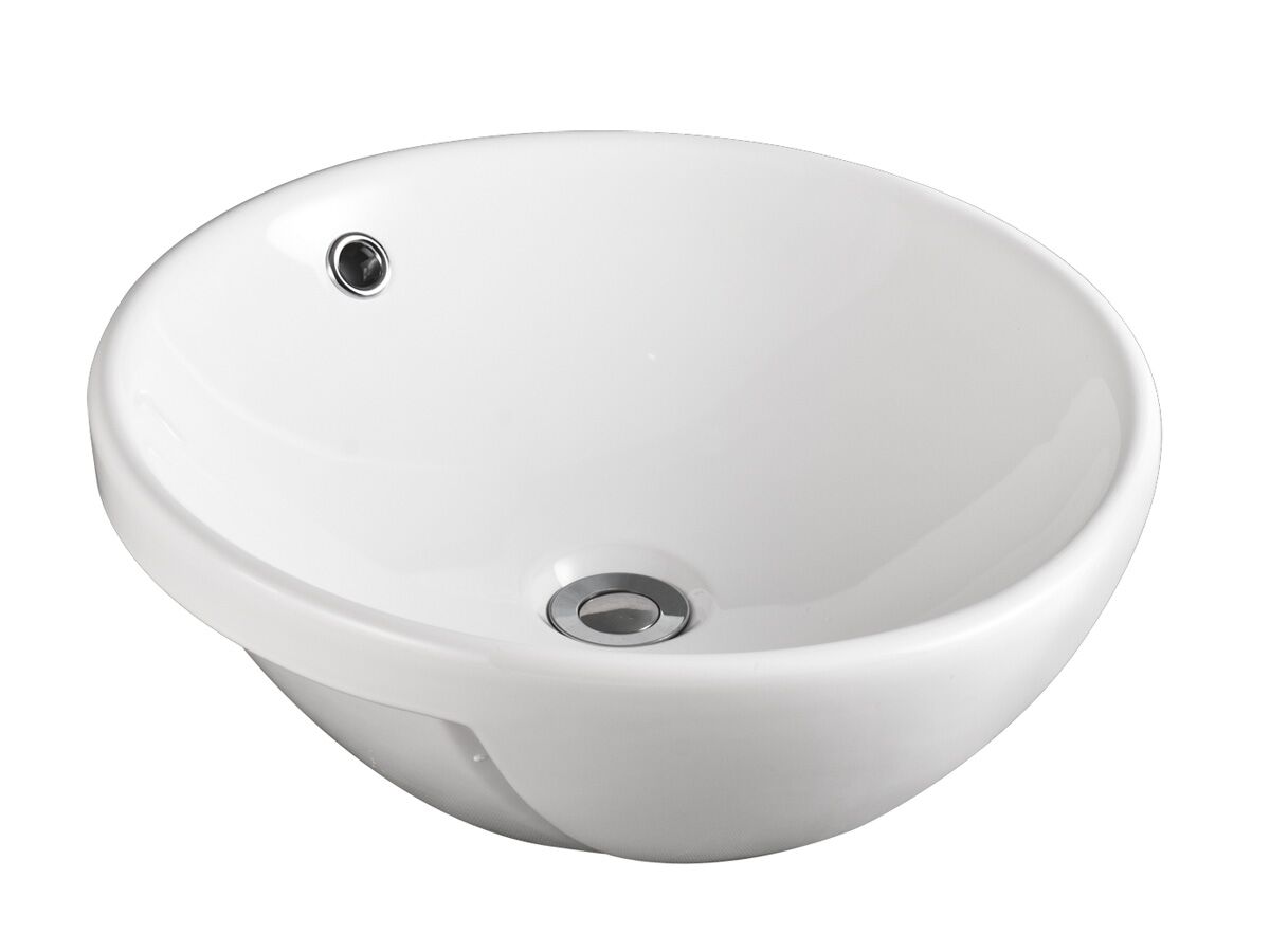 Mizu Drift Semi-Recessed Basin 430mm 0 Taphole White