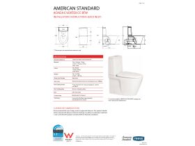 Technical Guide - American Standard Acacia E Close Coupled Back to Wall Back Inlet Toilet Suite White (4 Star)