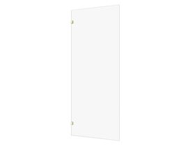 Hero - Kado Lux Frameless Rectangular Panel with Wall Clips Clear Glass 900mm Brushed Brass
