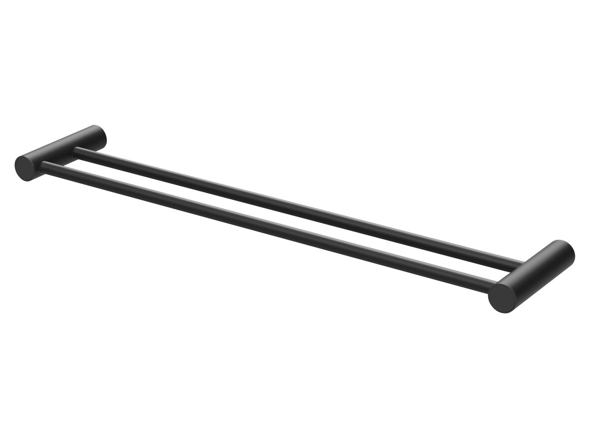 Vivid Slimline Double Towel Rail 600mm Matte Black