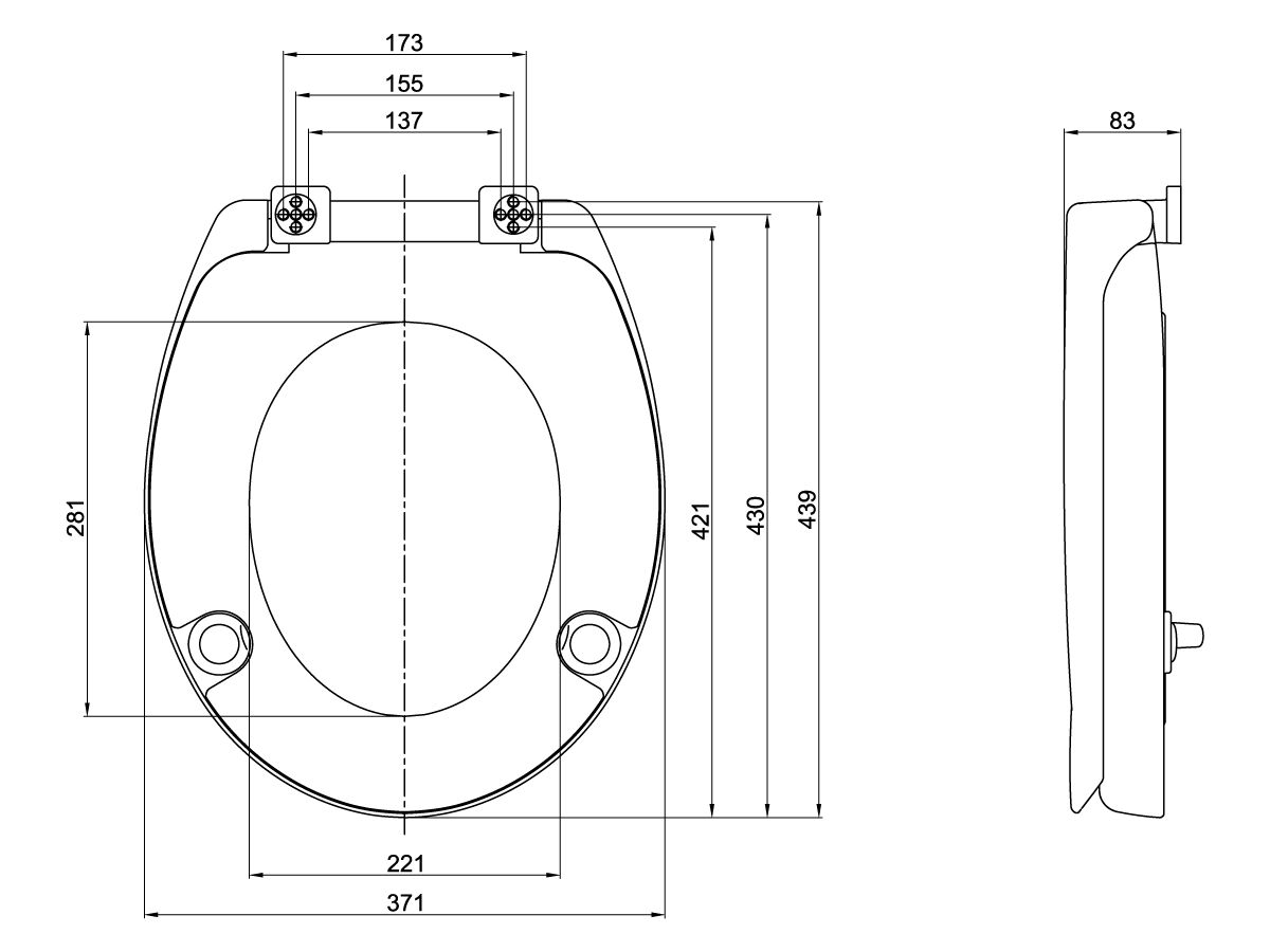 Posh Raised Soft Close Toilet Seat White from Reece