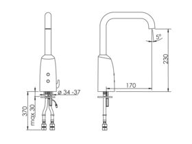 Vega Sensory Tap Mixer Mains 170mm (6 Star)