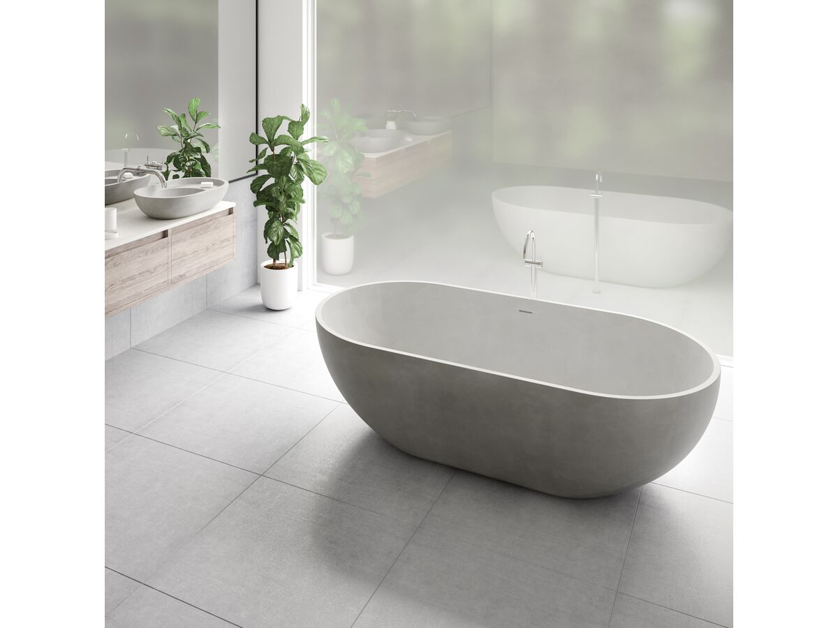 Omvivo Villa Freestanding Bath 1725 x 820 Cove Grey from Reece