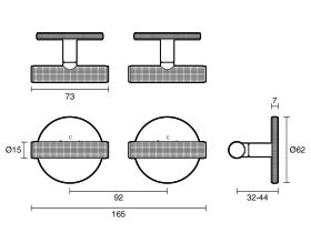 Technical Drawing - Milli Etch Progressive Dual Mixer Tap System with Round Backplate
