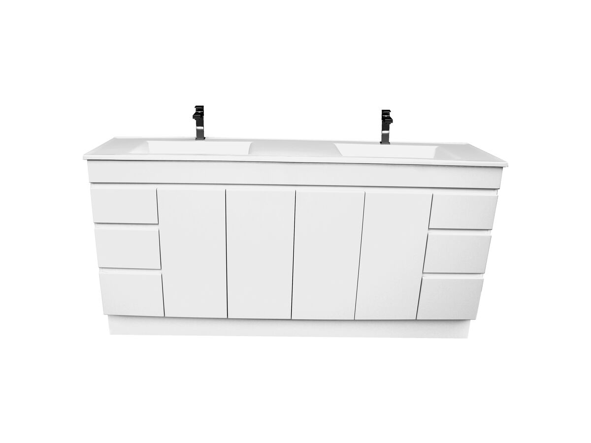 Espire 1800mm Vanity Unit with Kick Double Bowl 4 Door 6 Drawers Wave