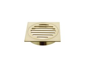 Mizu Drift Trapscrew Grate Square 100mm Brushed Brass