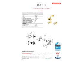 Specification Sheet - Kado Era Shower Set Brass Gold (3 Star)