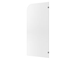 Hero - Kado Lux Frameless Curved Right Fluted Panel with Wall Clips 1000mm Brushed Gunmetal