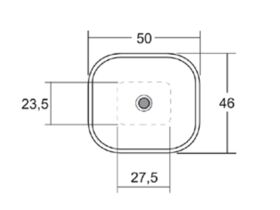 AXA Uno Above Counter Basin No Taphole 500mm White