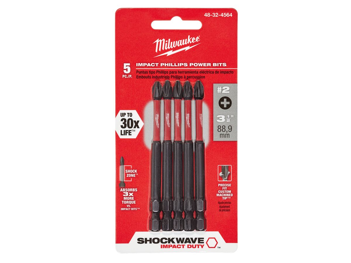 Milwaukee Screwdriver Bit 3 1/2" 5 Pack