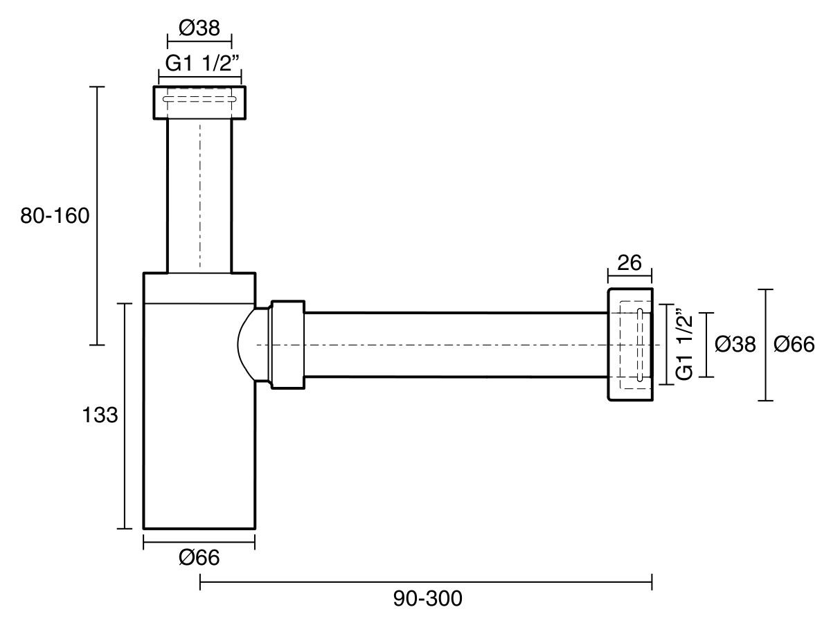 Mizu Drift Bottle Trap 40mm Chrome from Reece