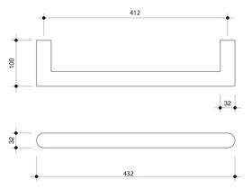 Kado Lux Bar Non Heated Towel Rail 432 (Each) White