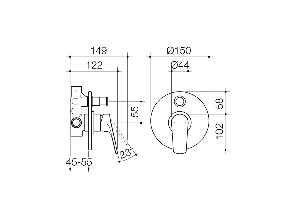 Dorf Kip Bath / Shower Mixer with Diverter Chrome