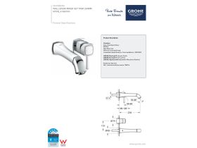 Technical Guide - GROHE Grandera Wall Basin Mixer Set Trimset 234mm Chrome (5 Star)