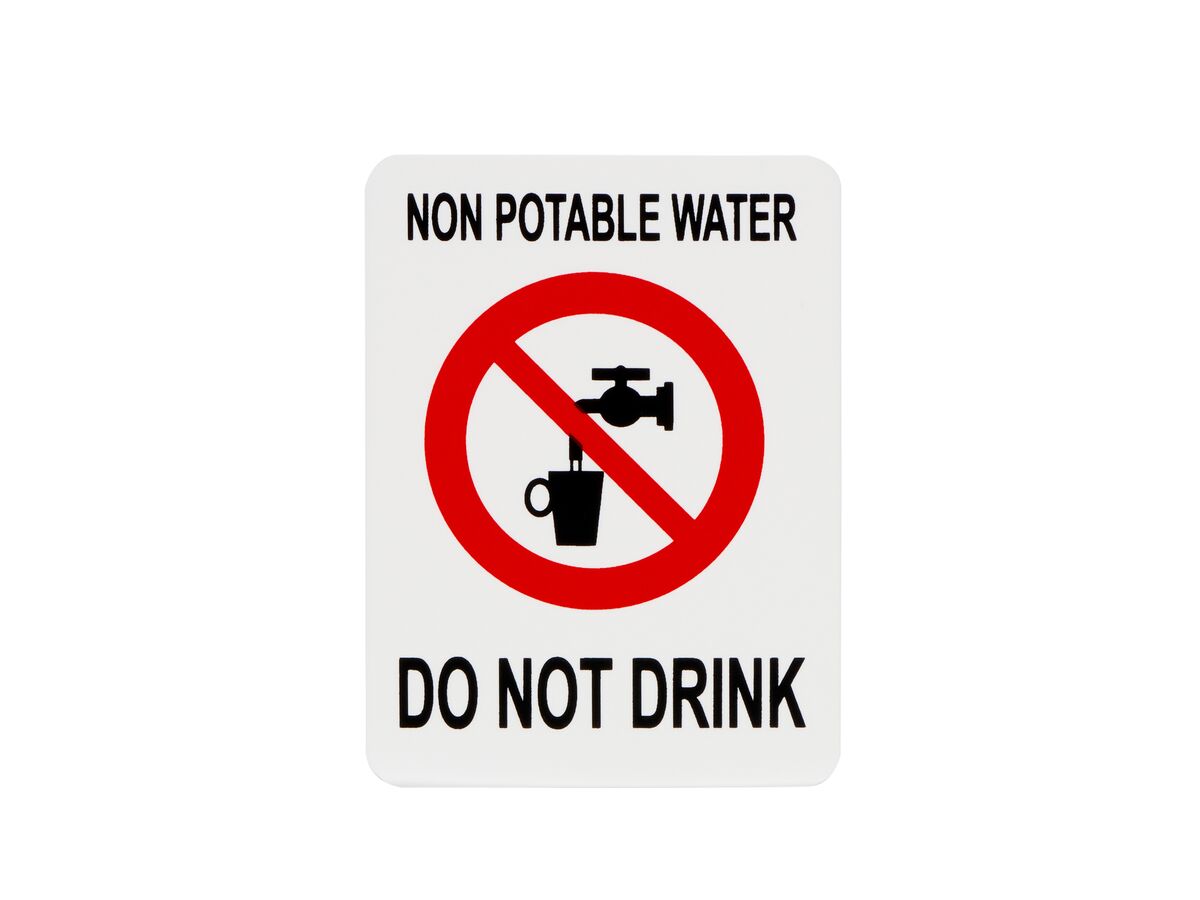 PVC Sign "Non Potable Water"" 75mm x 100mm"