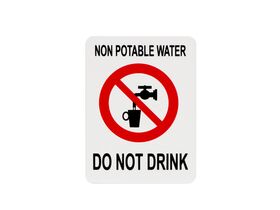 PVC Sign "Non Potable Water"" 75mm x 100mm"