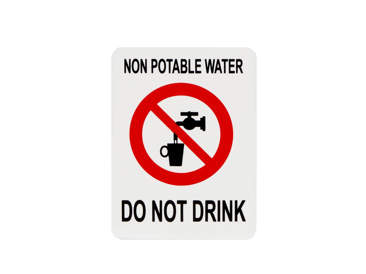 PVC Sign "Non Potable Water" 75mm x 100mm from Reece