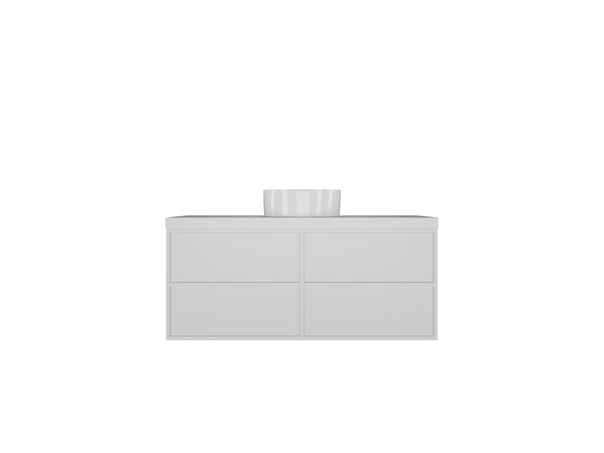 Kado Aspect Wall Hung Vanity Unit 1200mm 4 Drawer Corian 50mm Top