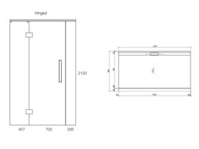 Glacier 3 Sided 1500 x 900 Alcove Shower Tray & Hinged Screen
