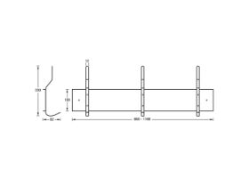 Britex 600mm Stainless Steel Utility Hook Strip