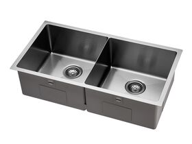 Memo Zenna Double Bowl Sink Stainless Steel Nanoplated Nickel