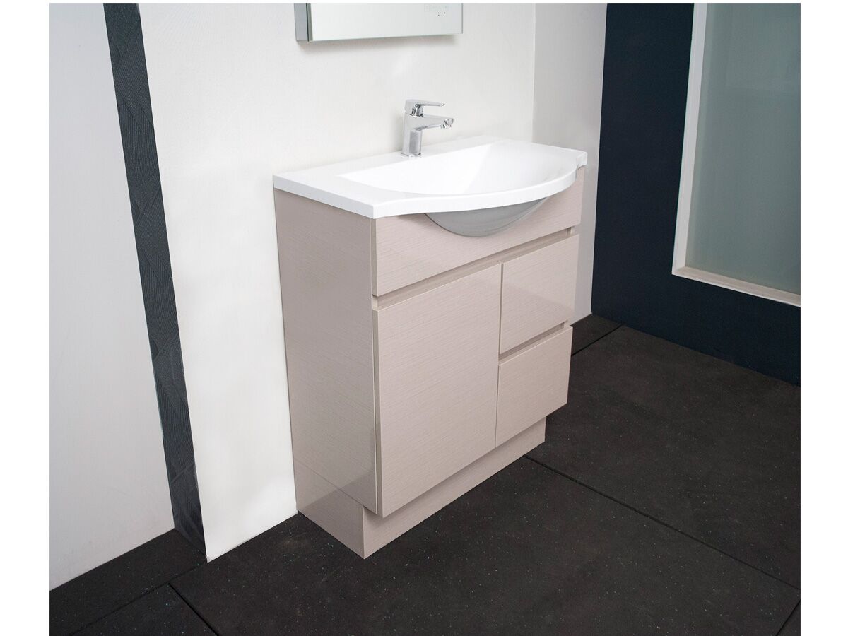 Posh Solus 750mm Vanity Unit Semi Recessed 1 Door 2 Drawers Centre Bowl