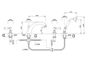 Nicolazzi Adore Hob Bath Set with Handshower Chrome