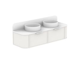 ADP Flo by Alisa & Lysandra All Drawer Vanity Unit Double Bowl 1500 Friday Quartz Top 2 Drawers (No Basin)