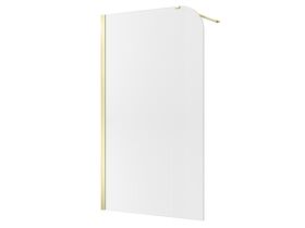 Hero - Kado Lux Frameless Curved Left Fluted Panel with Wall Channel 1200mm Brushed Brass