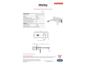 Specification Sheet - Mizu Silk Wall Basin Mixer Set Kit Chrome (6 Star)