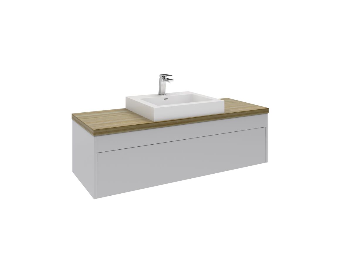 Rifco Acqua 1200mm Wall Hung Vanity Unit Blackbutt Timber Top from Reece