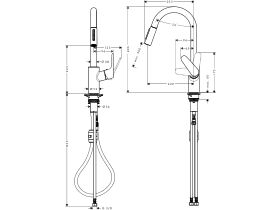 Hansgrohe Focus Kitchen Pullout Spray Mixer Chrome
