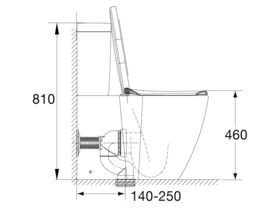 American Standard Concept Overheight Close Coupled Back to Wall Back Inlet Toilet Suite with a Soft Close Quick Release White Seat (4 Star)