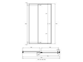 Creative Glass Semi-Framed Front Only shower screen with pivot door - Height 1950 x Front 1140-1220. 6mm Clear toughened glass and Polished Silver frame.