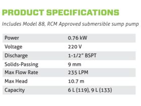 Zoeller 1LS at 9M Drain Lifting Station