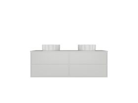 Kado Aspect Wall Hung Vanity Unit 1500mm Double Bowl 4 Drawer Corian 20mm Top