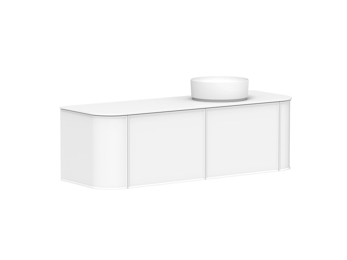 Kado Era 12mm Durasein Top Double Curve All Drawer 1500mm Wall Hung Vanity with Right Hand Basin