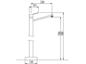 Kubus Floor Mounted Bath Mixer Chrome