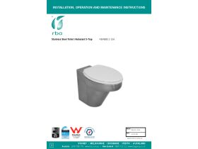 Installation Instructions - RBA Ambulant Toilet Pan S Trap (3 Star) Stainless Steel