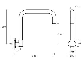Technical Drawing - Scala Wall Spa Outlet Square